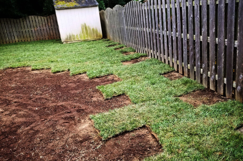 Grass sod installation